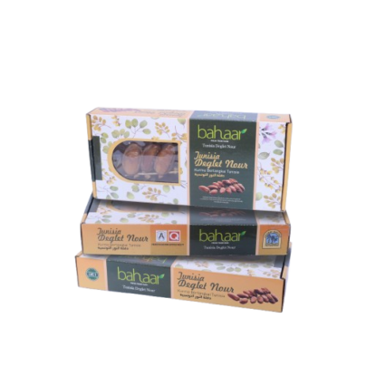 Dattes sur Branche Deglet Nour Bahaar 400g – Qualité premium, fraîcheur exceptionnelle et saveur naturelle.